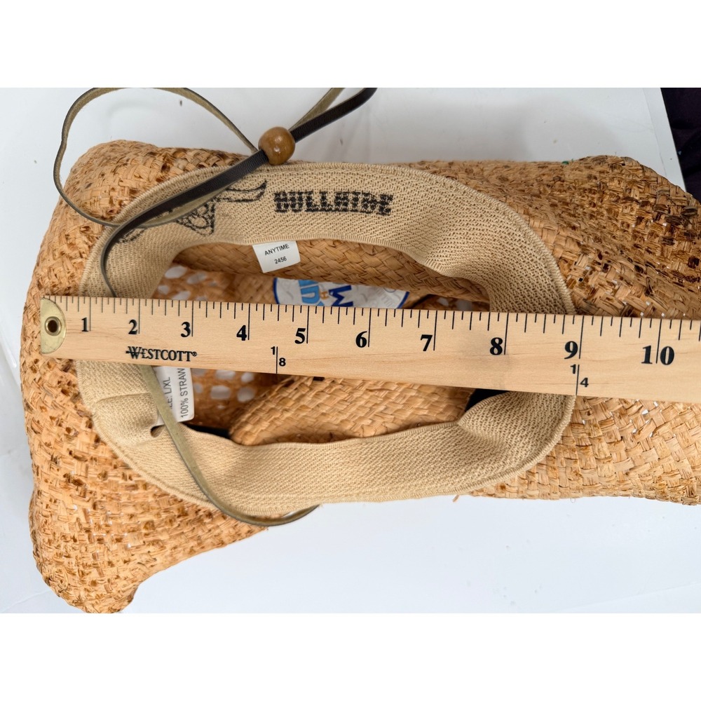 Run A Muck Straw Cowboy Hat L/XL Western Raffia Beach Sun Hat Chin Strap - Picture 13 of 14